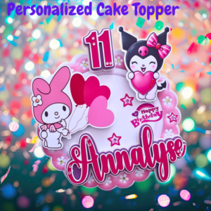 Personalised Kuromi Cake Topper with Name & Age