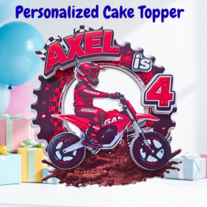 personalised motorbike cake topper