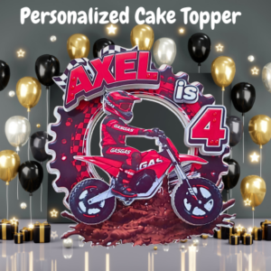 personalised motorbike cake topper