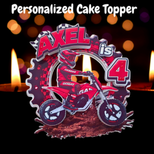 personalised motorbike cake topper
