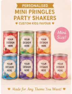 personalised pringles party shakers