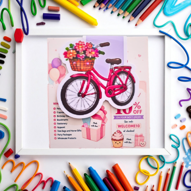 Floral Bicycle Magnetic Bookmark | Cute Handmade Bookmark Gift