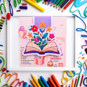 Open Book with Flowers